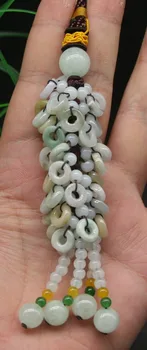 

100% certified natural green jadeite pendant car keys and locks  Free shipping