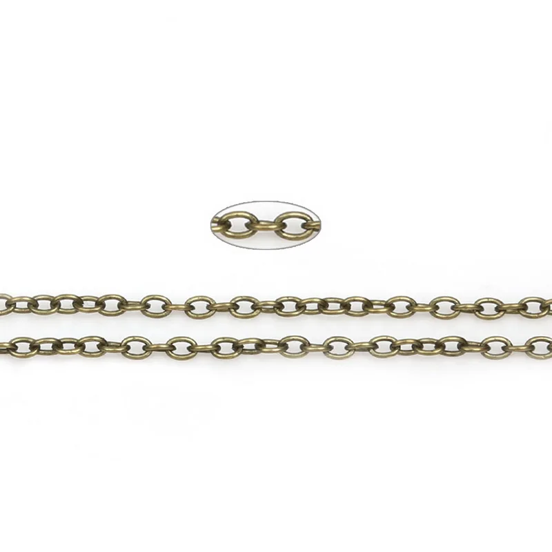 3*2 мм, 10 м/лот, посеребренный кабель, открытая цепочка, фурнитура для ожерелья, браслетов, ювелирных изделий - Цвет: Bronze
