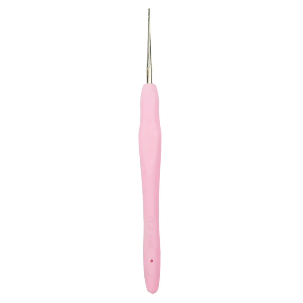 3pcs Soft Grip Handle Stainless Steel Crochet Hook Craft Knitting Yarn Needles for Sewing Arts 0.5-1mm