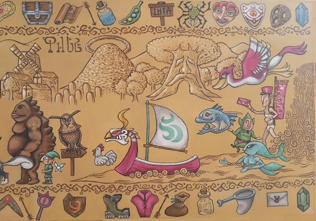 Game Maps the Legend of Zelda Video Game Poster Retro Canvas Painting