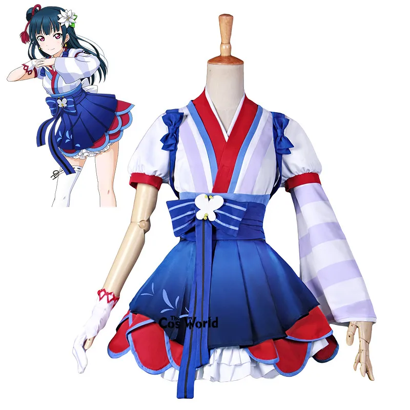 

LoveLive!Sunshine!! Aqours ed Dreamer Tsushima Yoshiko Dress Kimono Yukata Uniform Outfit Anime Cosplay Costumes