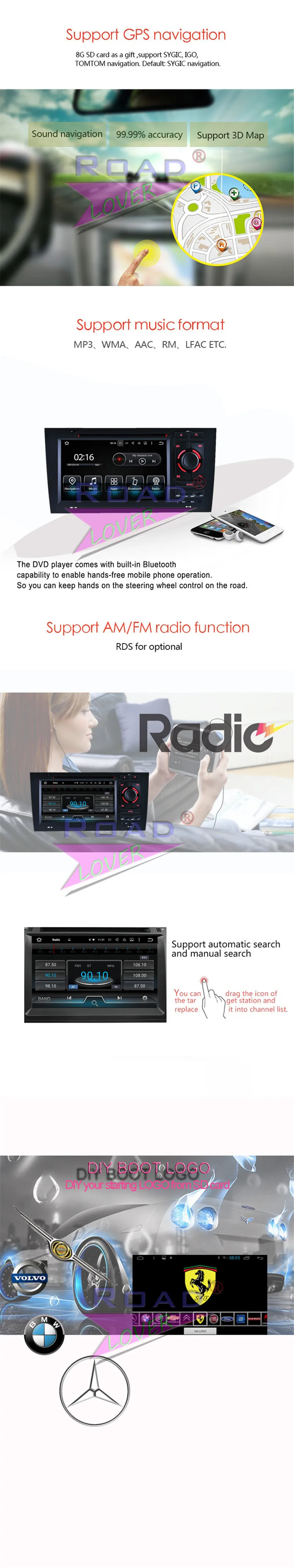 Excellent Roadlover Android 9.0 Car Media Center DVD Player For Audi A6 1997-2004 Stereo GPS Navigation Radio Automagnitol 2 Din Octa Core 5