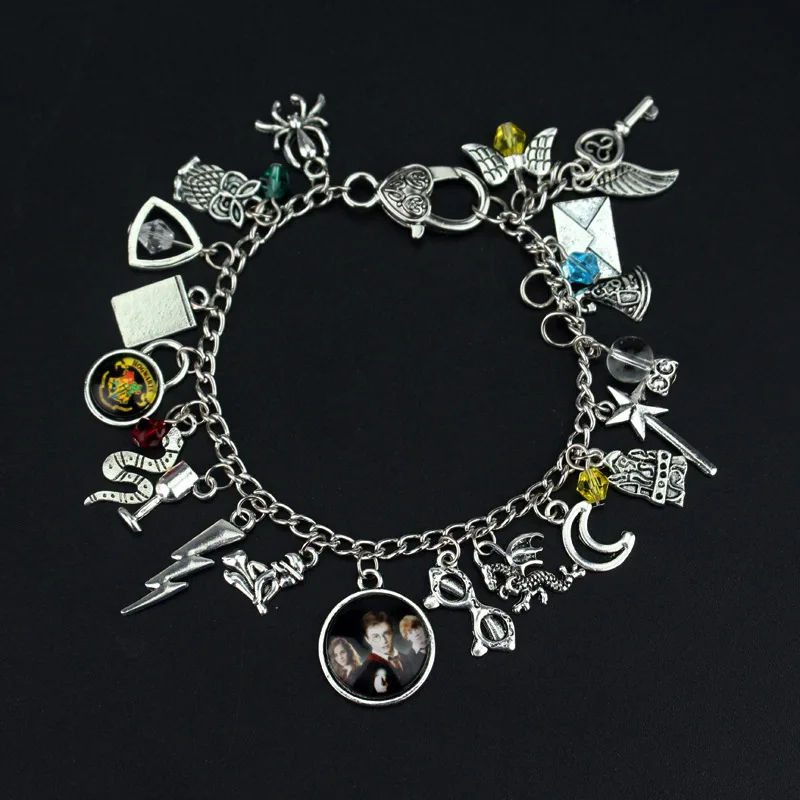 

Voldmort Horcrux Deathly Hallows Sorting Hat Hedwig Wand Scar Snke Philosopher's Stone Combination Bracelet Halloween Cosplay