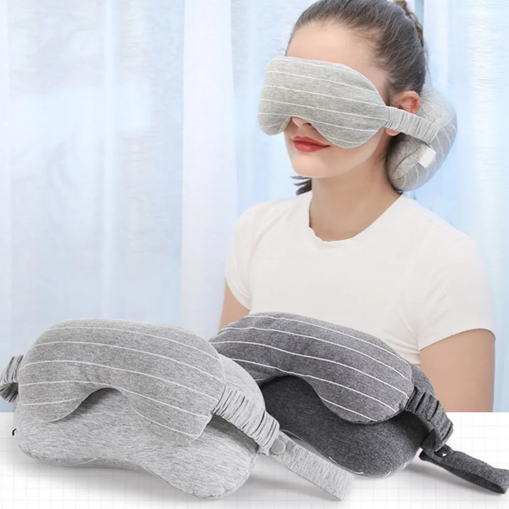 

Multi-Function cosy U-shape Neck Pillow & Eye Mask Business Travel Portable Comfortable Memory Foam Pillow Valentine's Day Gift