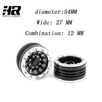 

4p Free shipping RC car 1/10 1.9 inch climbing simulation lock tire metal 54mm diameter 27mm wide wheel hub RC4WD D90 SCX10 CC01