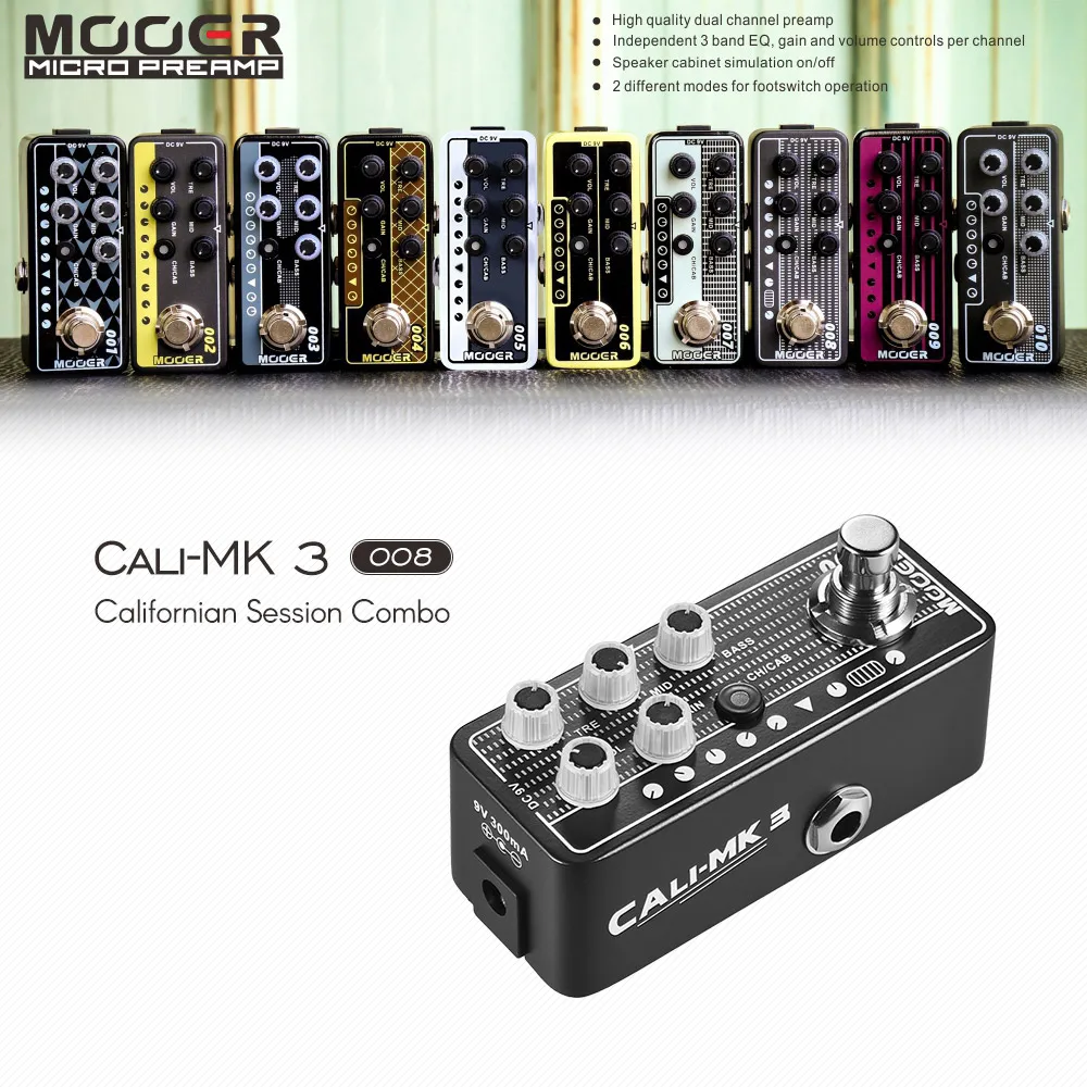 MOOER MICRO PREAMP Series 008 Cali-MK 3 Californian Session Combo Цифровой Предварительный усилитель True Bypass педаль эффектов гитары