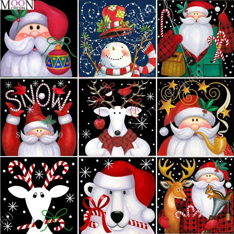 

Christmas 5D DIY Diamond Painting Cross Stitch Dear Card Gifts Square Drill Diamond Embroidery Diamond Mosaic Rhinestones Animal