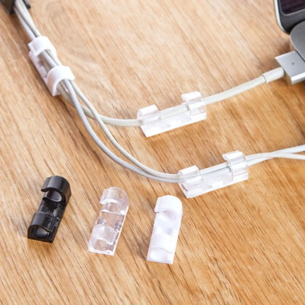 

20Pcs/Set Wire Organizer Securing Cable Clamp Storage Clips Buckle Data Line Finishing Tool Fixed Fit Cables Wire Storage Clips