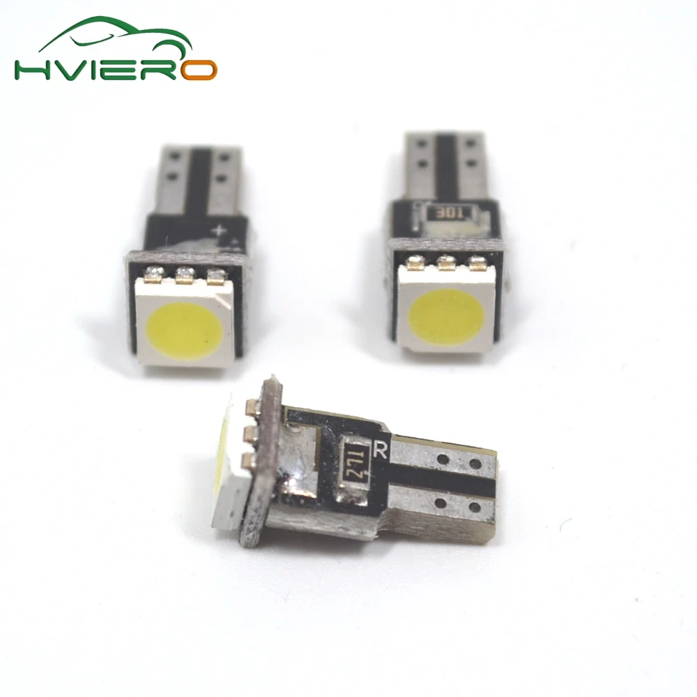 Белый 10 шт. T5 5050 1smd приборные огни приборной панели Авто Манометр автомобиля 1 Smd Индикатор боковые задние лампы Dc 12v лампа