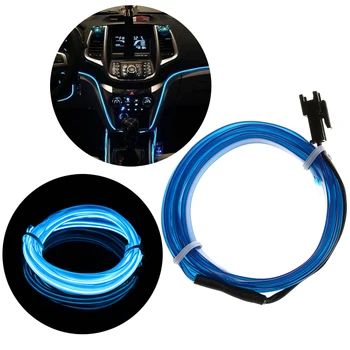 

Car Styling Sewing Edge EL Wire Flash Rope Tube Cable LED Strip Flexible Neon Lamp Glow String Light For Car Decoration 2019