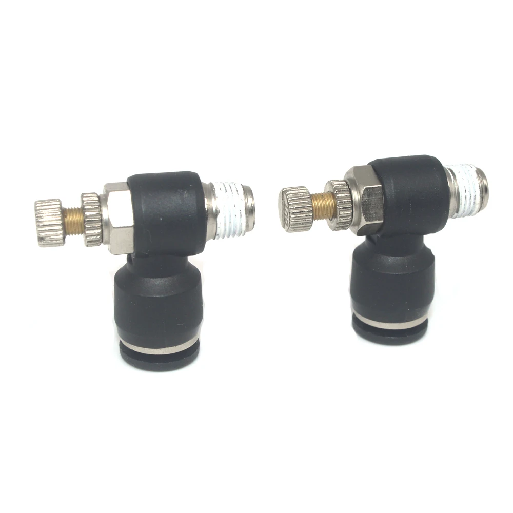 

PSL Pneumatic Speed Flow Controller 4 6 8 10 12mm OD Hose Tube M5 1/4" 1/8" 3/8" 1/2" Male Gas Airflow Limit Valve Quick Fitting