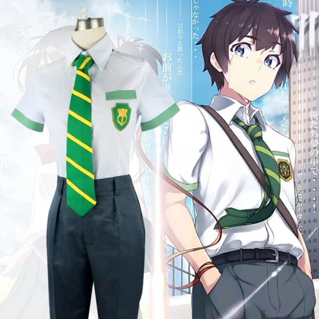 Anime Kimi No Na Wa Your Name Tachibana Taki And Miyamizu Mitsuha School  Uniform Cosplay Costume School Uniforms Costume Full - Cosplay Costumes -  AliExpress