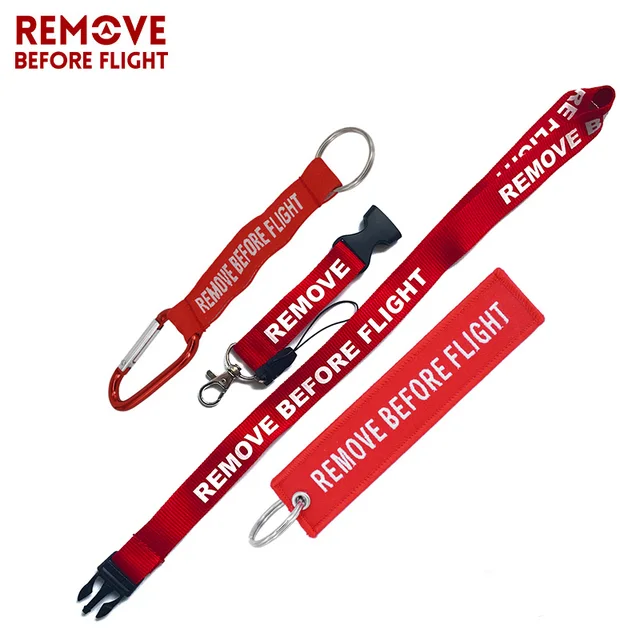 Remove Before Flight Lanyards Keychain Strap for