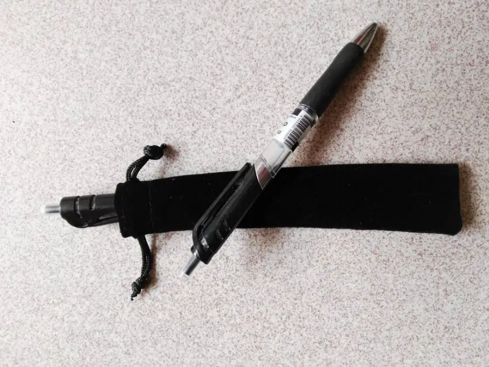 free shipping 50pcs/lot Black pen bag,3.5*17cm velvet pen gift pouch