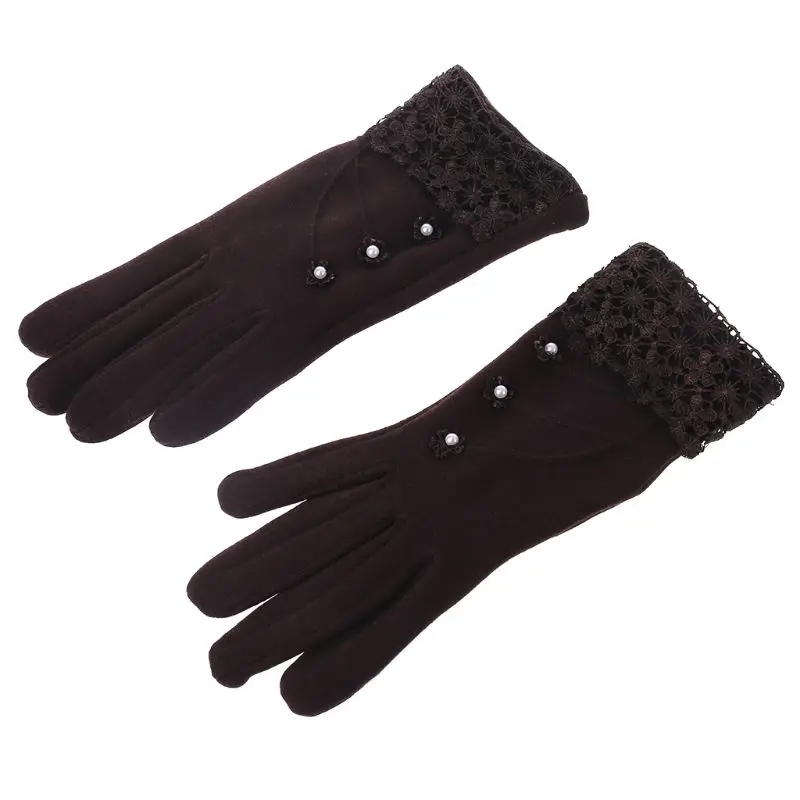 Элегантные женские зимние перчатки с сенсорным экраном Модные женские теплые митенки для пальцев