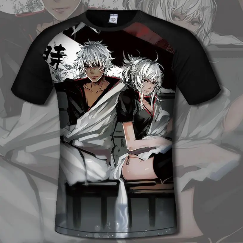 

The GINTAMA Men's Cotton T shirt Sakata Gintoki 3D Print T-shirts Casual Anime Clothing Comfortable flexible Print fashion shirt