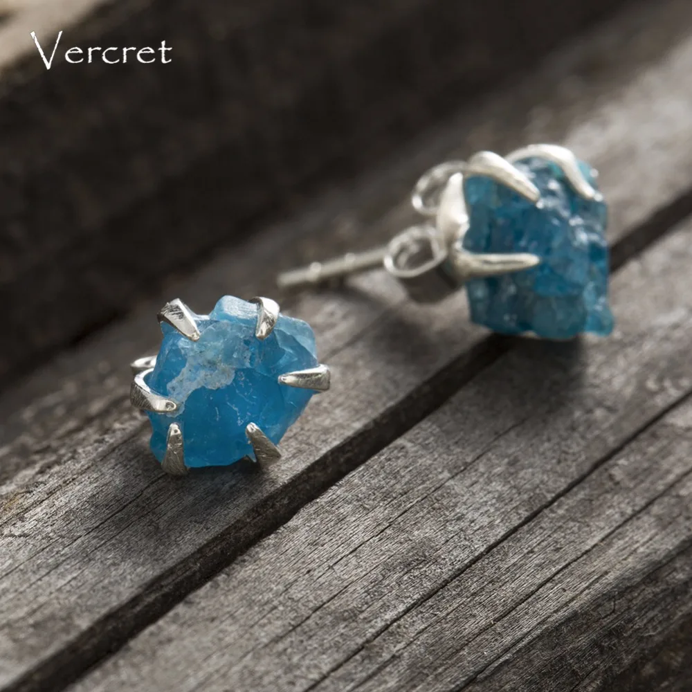 Серьги из необработанного кварца Vercret изящные серьги камня серебро 925 пробы