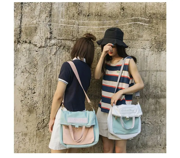 Много функция обоих плеч женский холст посылка косой Корейская версия студент рюкзак тканевая сумка дамы подарок на Новый год