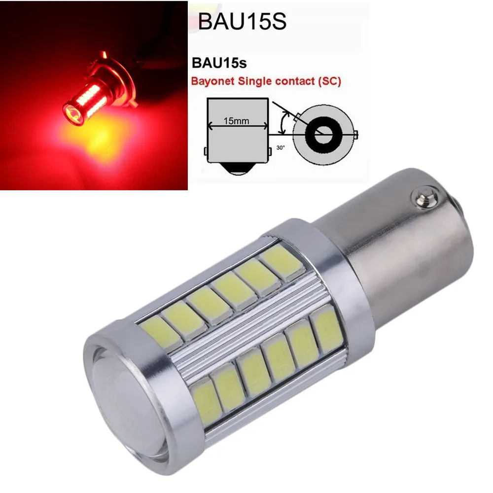 

1156 BAU15S PY21W 150 Degree LED Daytime Running Light Red Bulb 33-SMD 33SMD 5630 12V 24V