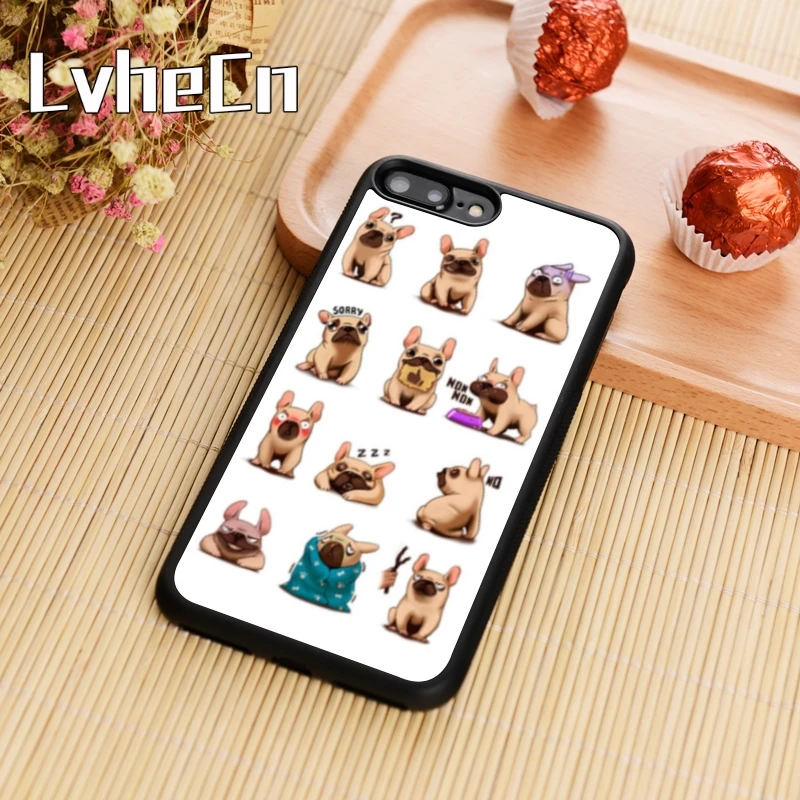 LvheCn french bulldog Pattern Phone Case Cover For iPhone 5 6 6s 7 8 plus X XR XS max 11 Pro Samsung Galaxy S7edge S8 S9 S10 |