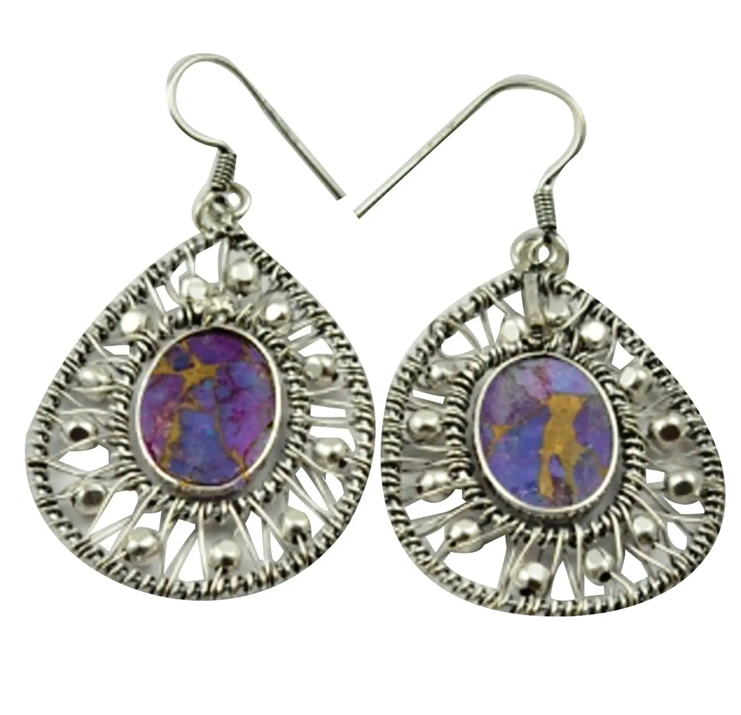 

Lovegem Genuine Coper Turquoise Earrings 925 Sterling Silver, 51 mm, AE2232