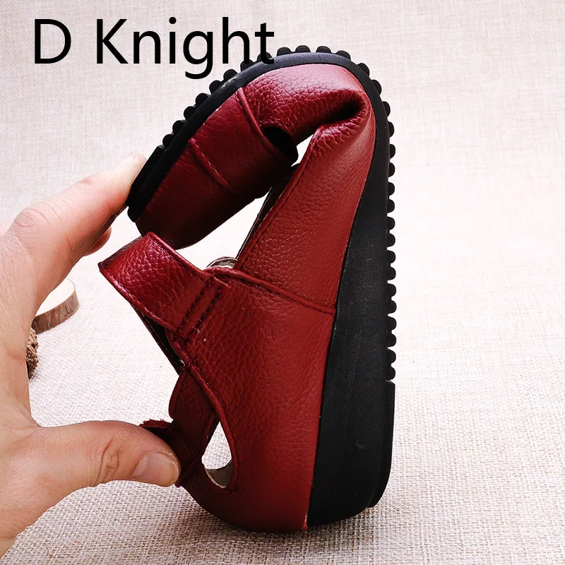 2018 Summer Shoes Women Genuine Leather Flat Sandals Comfortable Soft Hollow Hole Casual Mary Janes Ethnic Women's Shoes Sandals (7)