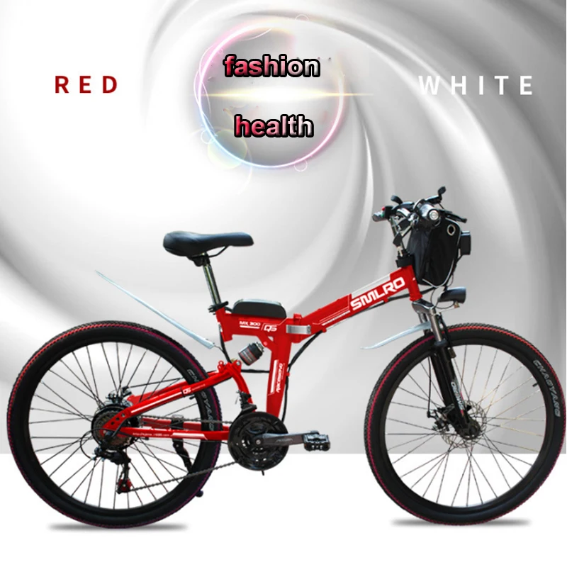 Discount 21 speed electric bike folding electric mountain bicycle Adults electric bicycles 24 and 26inch lithium battery electric bike 2