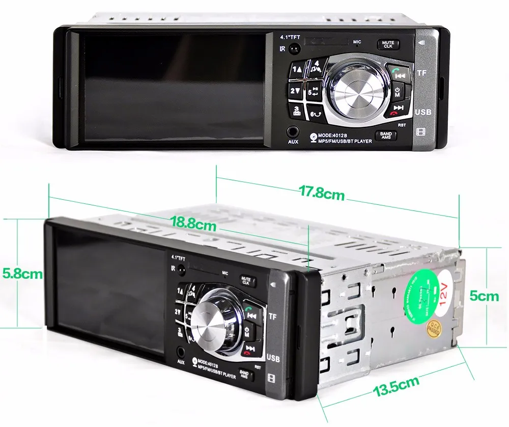 Радио автомобиля Mp4 Mp5 плеер, 1 Din HD 4,1 дюймовый видео-плеер с камерой заднего вида Bluetooth пульт дистанционного управления стерео Aux Fm Usb Sd
