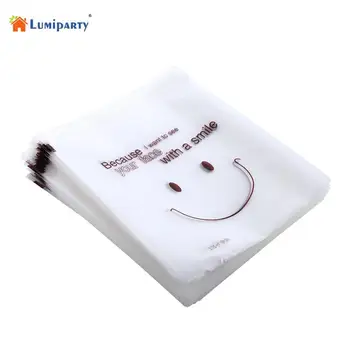 

None 200 Pcs Cute Smiley Packing bag Food Package Self-adhesive Cookies Biscuit Snack Pastry Bags