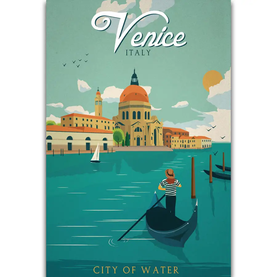 S291 Italy Venice City of Water Vintage Travel  Scenery Tourism