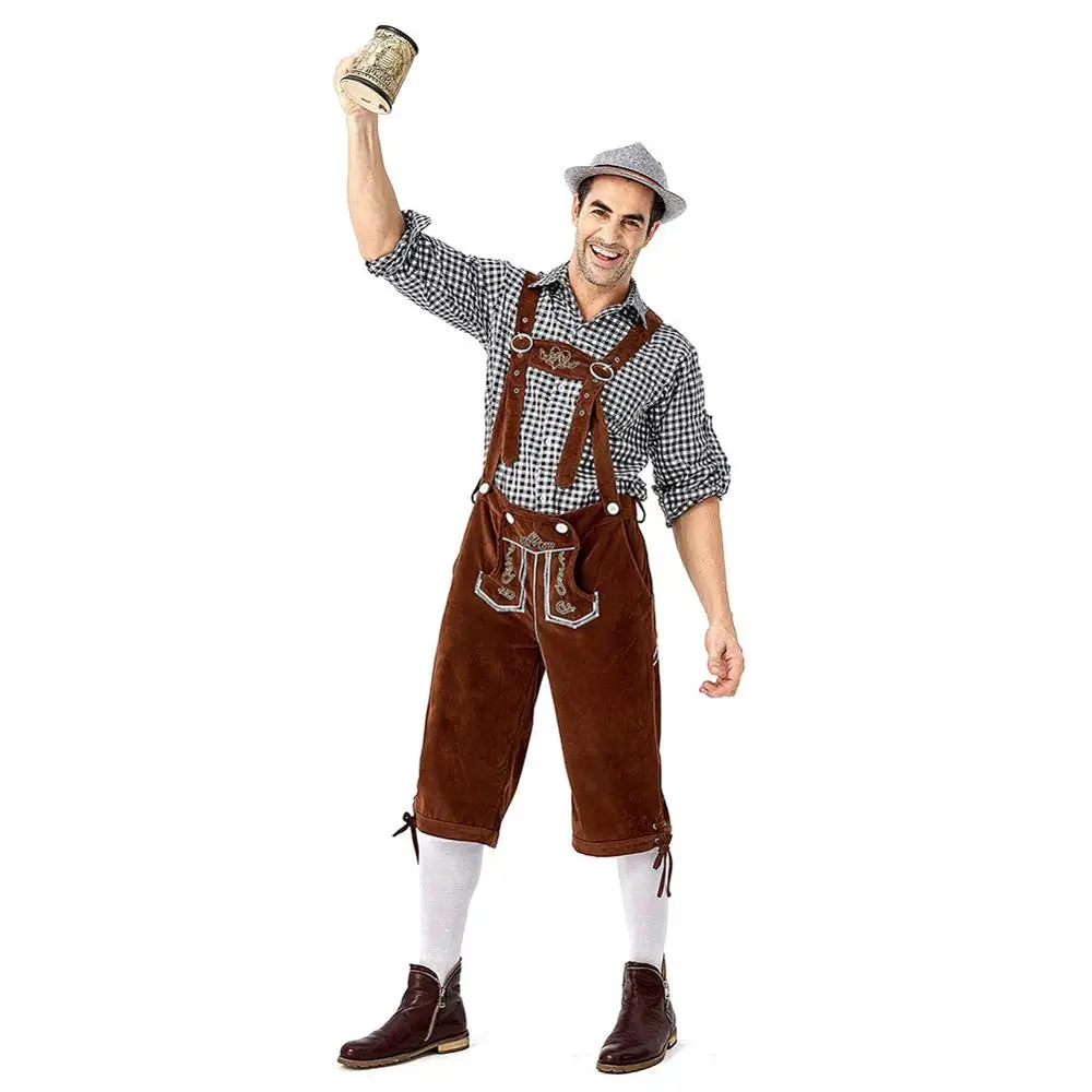 Октоберфест Костюм Lederhosen Bavarian Octoberfest немецкий пивной фестиваль коричневые брюки