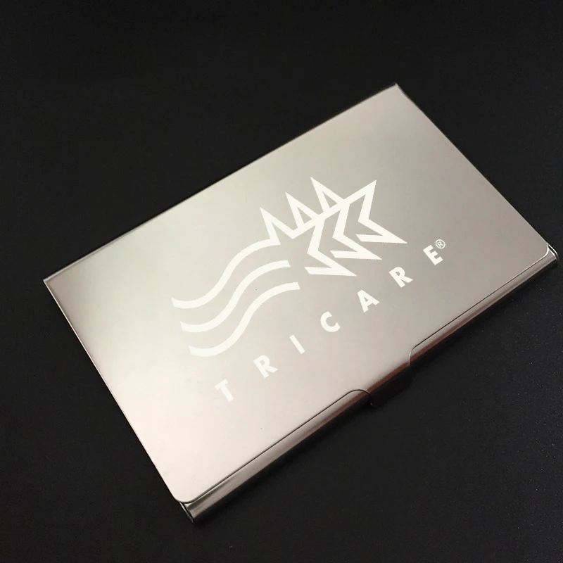 Personalized Business Card Holder Box Custom Logo Engraved Metal Personalized Business Card Holder Box Custom Logo Engraved Metal Name Case Pocket Wallet Id 50pcs In Party Favors From Home