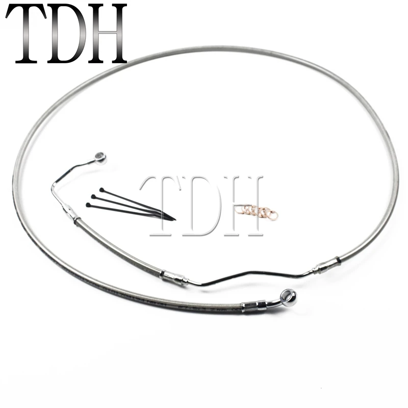 

Stainless +6" Upper Front Brake Line Kit For 2009-2013 Harley Touring w/ABS 12" Monkey Handlebars