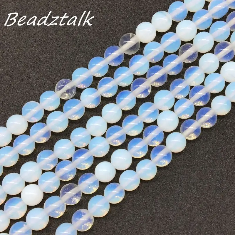 Beadztalk белый опал бусины лунный камень Лунный Камень Круглые бусины для самостоятельного изготовления ювелирных изделий 4 6 8 10 12 мм хорошее качество