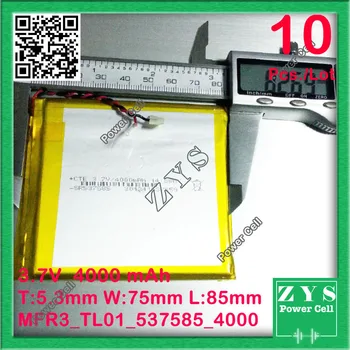 

Safety Packing (Level 4) 10pcs. 3.7V 400mAh battery 537585 Lithium Polymer Rechargeable Battery Li Po li ion For Mp3 DVD Camera