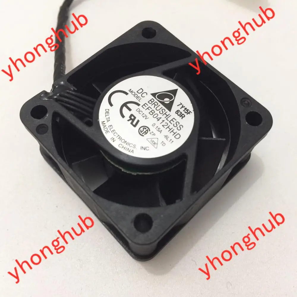 

DELTA EFB0412HHD 6L11 DC 12V 0.15A 40X40X20mm 4-wire Server Cooler Fan
