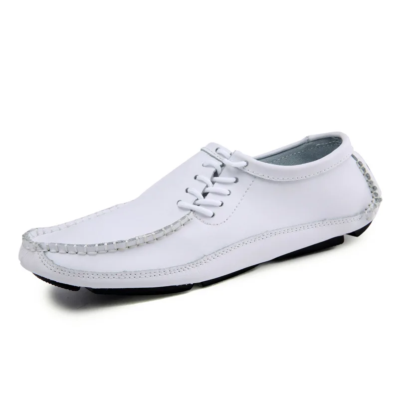 

Men Genuine Leather Casual Shoes Men Lace Up New Fashion Sneakers Rubber Sole Non-slip Leather Flats trend