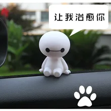 Пластиковый мультяшный робот Baymax, качающаяся голова, фигурка автомобиля, украшения для интерьера автомобиля, большие куклы героев, игрушки, украшение, аксессуары