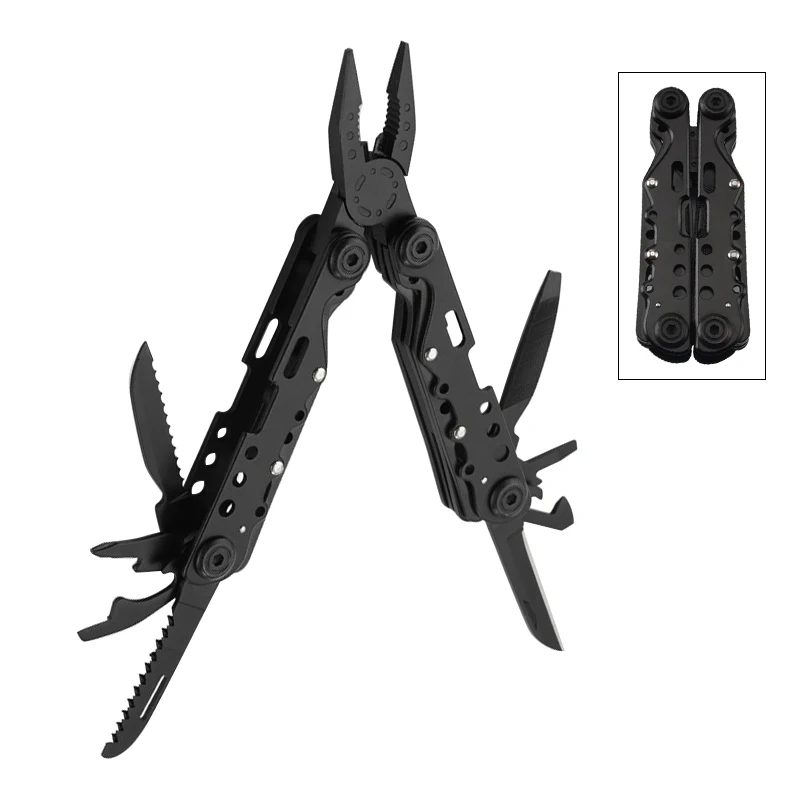 

13 in 1 Stainless Steel Multifunctional Pliers With Nylon Sheath Multi Purpose Tool for Survival Camping Multitool Plier Knifes
