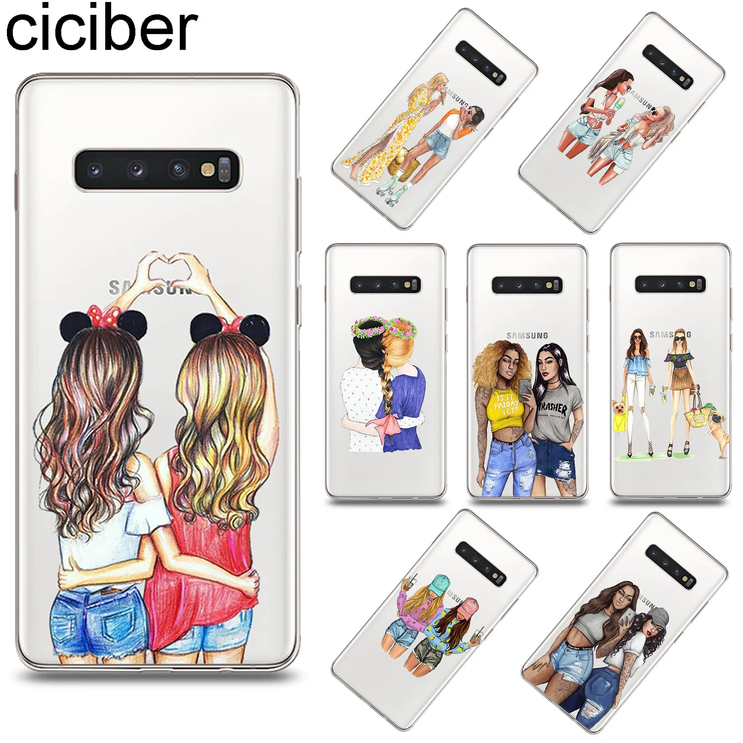 

ciciber Best Friend Cover for Samsung Galaxy S10 S10e S10+ S9 S8 Plus Soft TPU Phone Cases for S7 S5 S6 Edge mini Funda Coque
