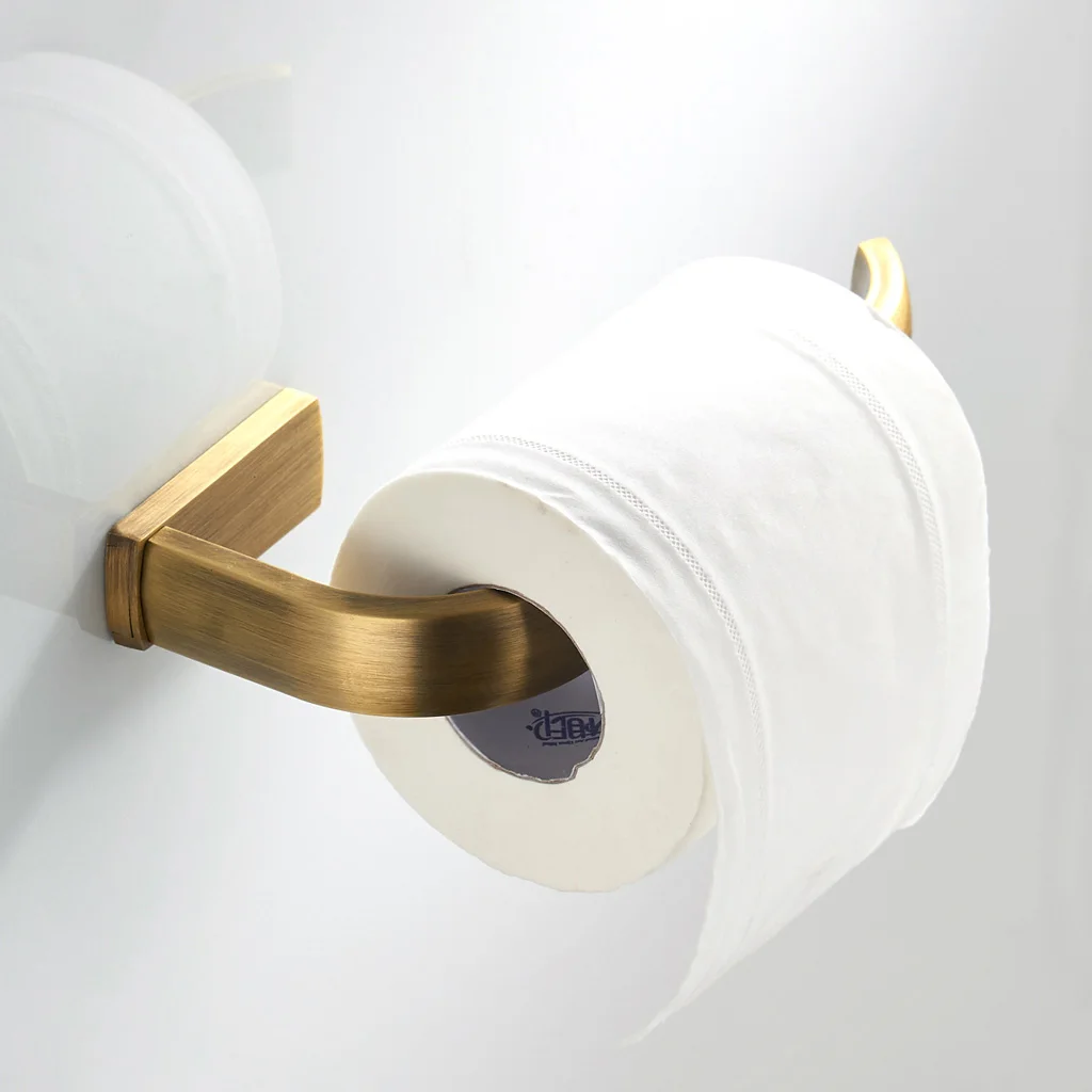 Brass Toilet Paper Towel Holder Bathroom Paper Roll Tissue Storage Hook Rack Bathroom Storage Accessories