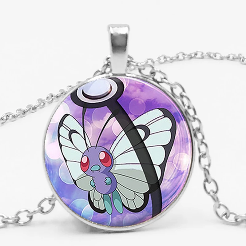 Pokeball ожерелье с кулоном модное милое Покемон Umbreon Круглый купол стеклянный Vaporeon детское ожерелье с кулоном Мега подарок дружбы - Окраска металла: 1