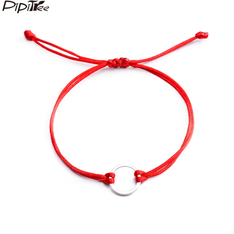 

Pipitree Simple All-Match 10 Colors Round Circle Bracelet Lucky Red String Bracelets & Bangles for Women Kids Handmade Jewelry