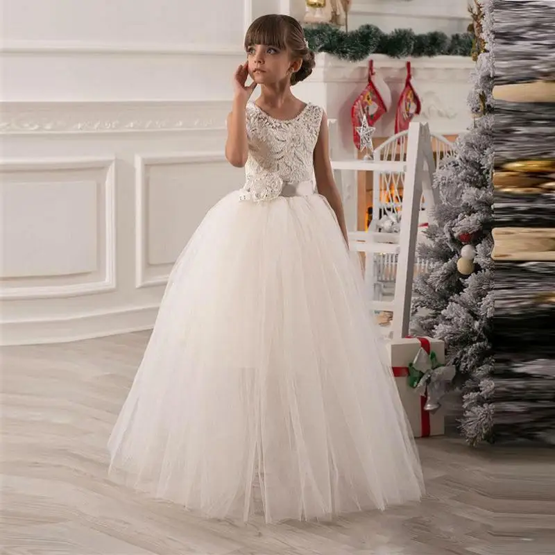 Detachable Train Flower Girl Dress