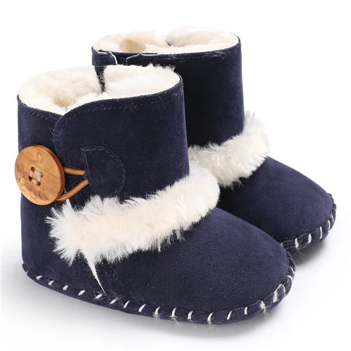 Зимние сапоги для маленьких девочек; зимние теплые хлопковые сапоги для новорожденных девочек; Нескользящие Детские ботиночки для девочек; обувь на меху для малышей - Цвет: As photo shows