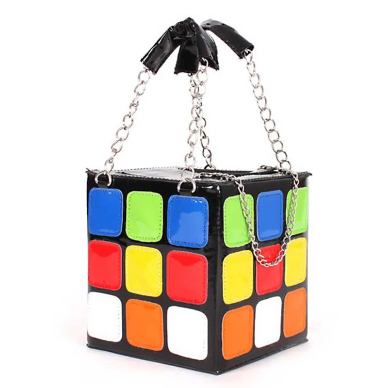 

1 Pcs Women Lady Magic Cube Handbag PU Leather Fashion for Money Keys Party MSJ99