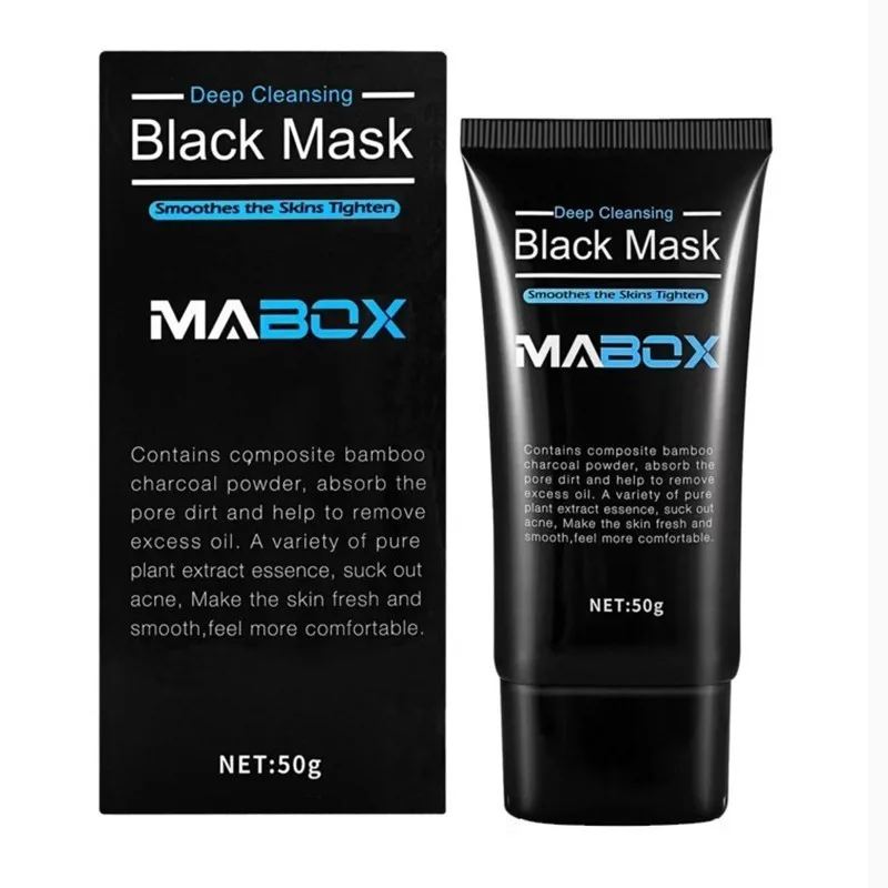 MABOX Deep Cleansing purifying peel off Black mud Facial mask Remove blackhead facial mask nose Acne remover Face care - Цвет: MABOX 50g