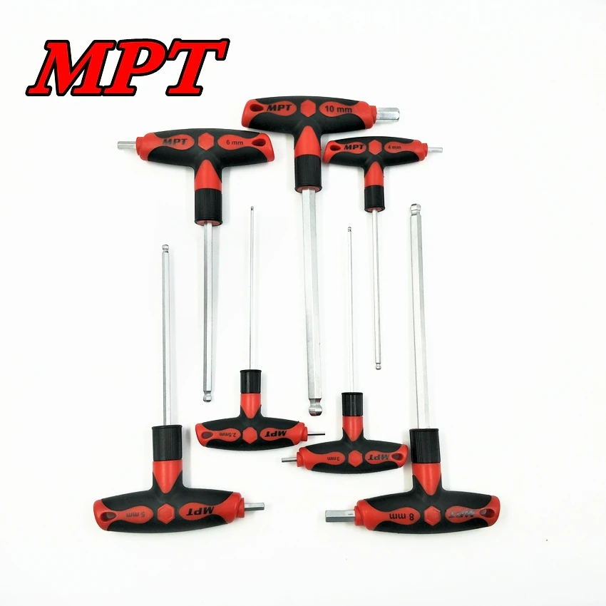 

7 Pcs T-type Hex Wrench set T Handle Ball End Allen Hex Key Wrench Spanner Hand Tool Set