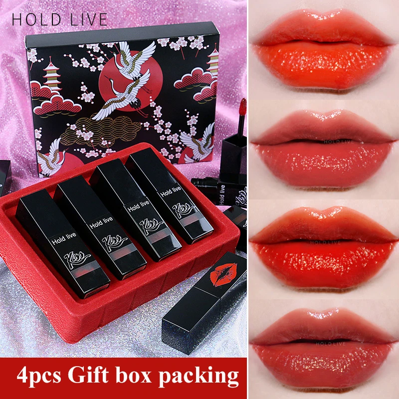 

Lipstick Set 4pcs Velvet matte lip matte Lipstick Waterproof Nutritious Velvet lip stick Red Tint Nude batom makeup set gift box