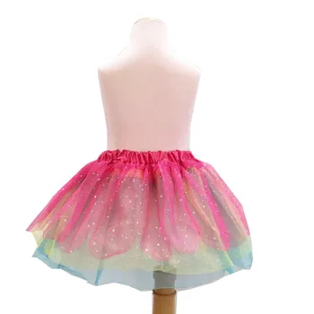 

Girls Kids Layers Rainbow Dancewear Fluffy Pettiskirt Tutu Princess Skirt Party Dress Wedding Birthday Summer Performance